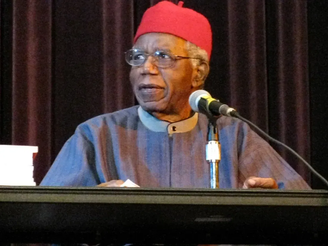 Chinua Achebe speaking at Asbury Hall in Buffalo in 2008.