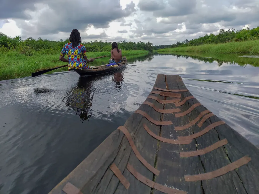 A waterway running through mangrove trees at Epe in Lagos State.